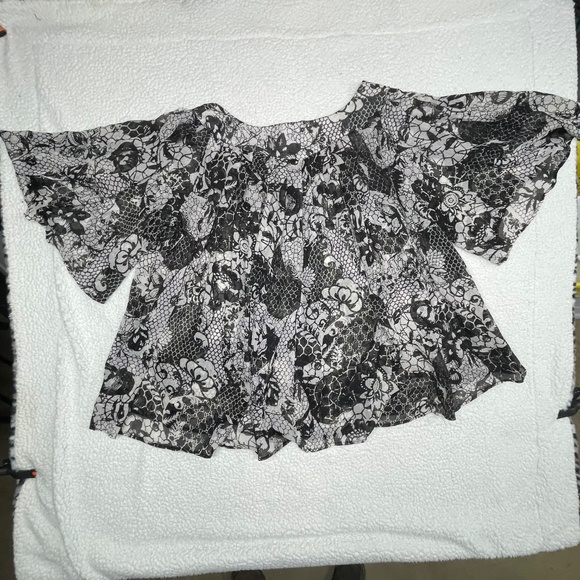 Women’s XL Grace Elements Black/Gray Shear Top - Picture 2 of 13